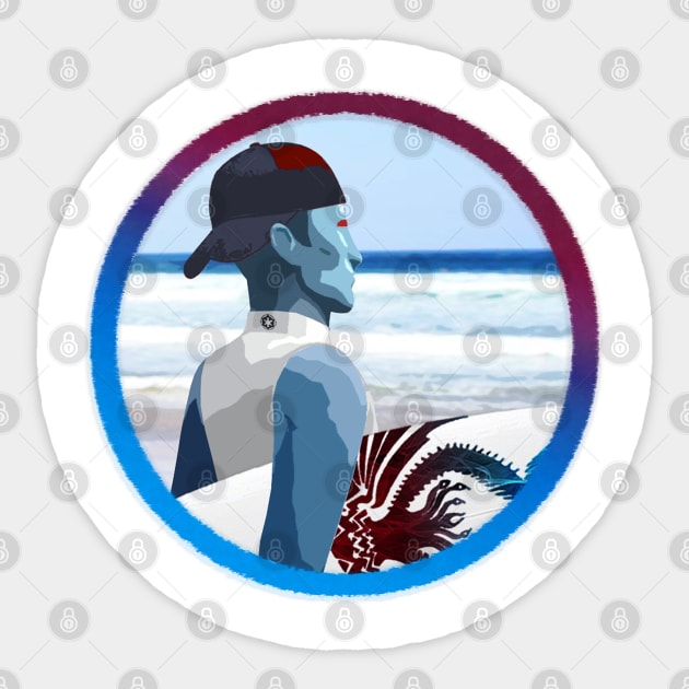 Surfer!Thrawn Circle V1 Sticker by #StarWars SWAG 77 Style